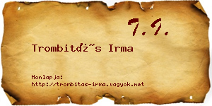 Trombitás Irma névjegykártya
