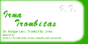 irma trombitas business card