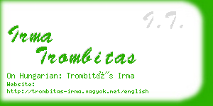 irma trombitas business card